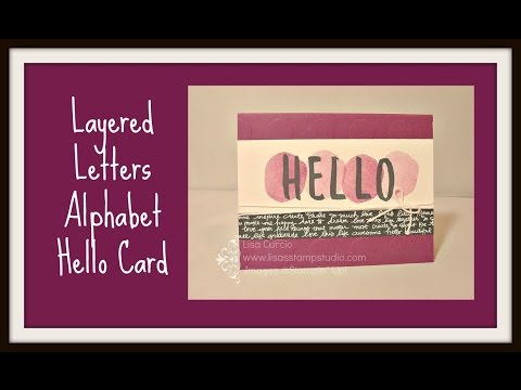 Layered Letters Alphabet Hello Card