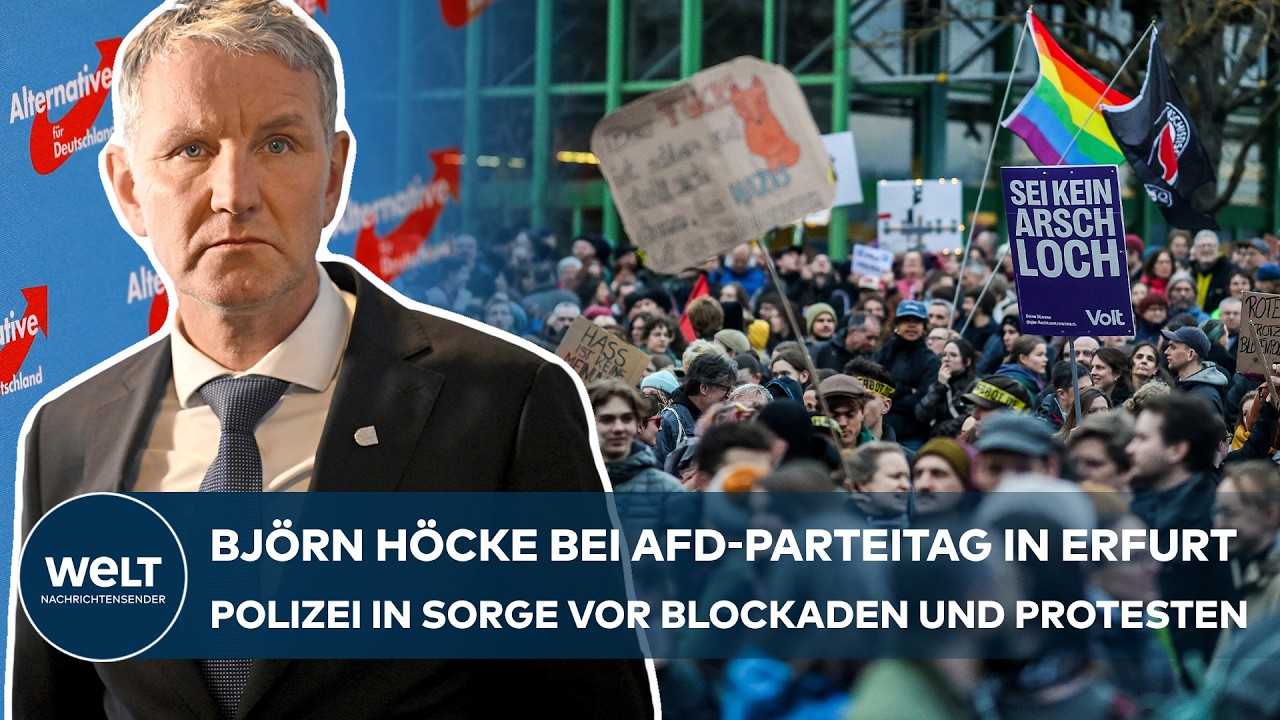 AFD-PARTEITAG IN ERFURT: Gewerkschaften und Linke mobilisieren zum Protest – Krawalle befürchtet