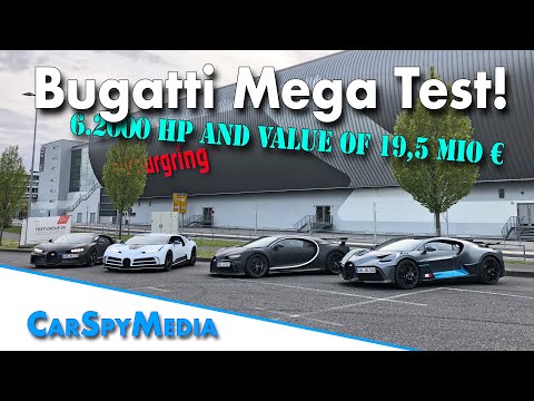Bugatti's 6.200 hp test at the Nürburgring with Chiron Super Sport 300+, Pur Sport, Centodieci, Divo
