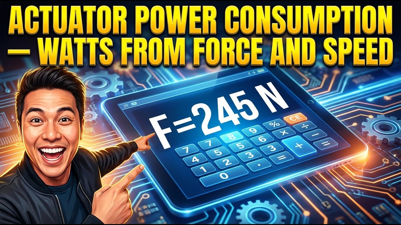 Actuator Power Consumption Calculator — Watts from Force and Speed
