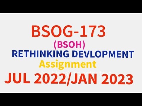 BSOH 173 assignment || jul 2022/Jan 2023