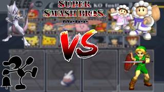 Super Smash Bros. Melee: Mewtwo VS Ice Climbers VS Mr. Game & Watch VS Young Link