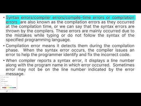 Part 1 Errors In C Programming Syntax Error