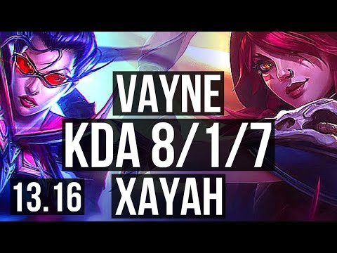 VAYNE & Janna vs XAYAH & Rakan (ADC) | 8/1/7, 2.3M mastery, Legendary | EUW Diamond | 13.16