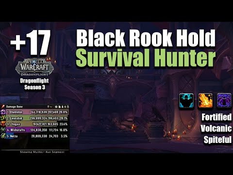 +17 Black Rook Hold | Survival Hunter POV | 196,4k DPS | Dragonflight Season 3