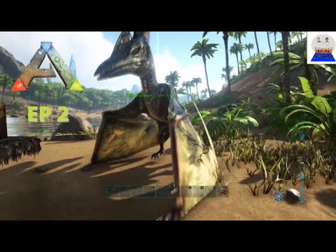 Ark Survival Evolved: Finish the Mission! | EP 2- Taming a Pteranodon! Lots of things go wrong!