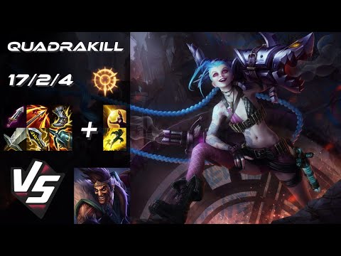 BOTTOM Jinx vs Draven [QUADRAKILL] - NA Grandmaster Patch 14.18