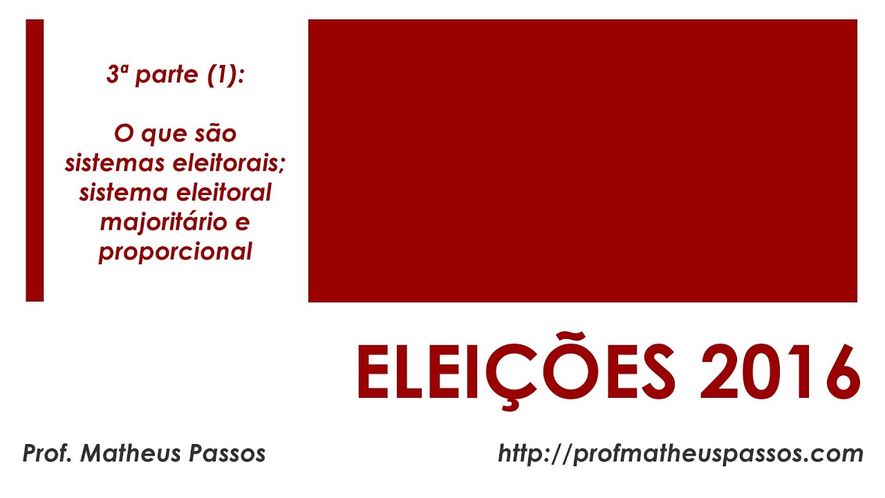 Sistemas eleitorais majoritário e proporcional