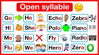 What is a OPEN SYLLABLE 🤔 | Learn with examples | Syllables in English | 7 Types of Syllables