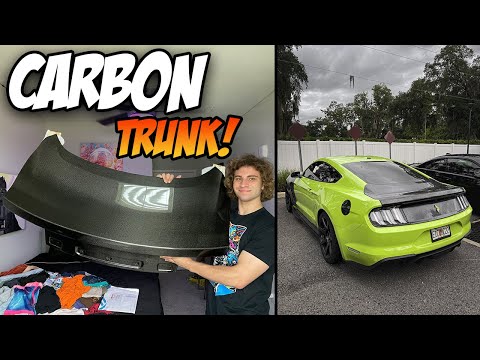 UNBOXING + INSTALLING A CARBON FIBER TRUNK ON MY WHIPPLE MUSTANG GT! (ANDERSON COMPOSITES INSTALL)