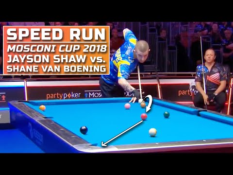 Speed Run: Jayson Shaw vs. Shane Van Boening Mosconi Cup 2018 - INFAMOUS CHAIR MATCH
