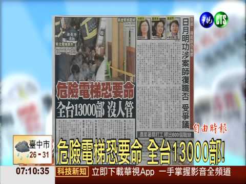 危險電梯恐要命 全台13000部!