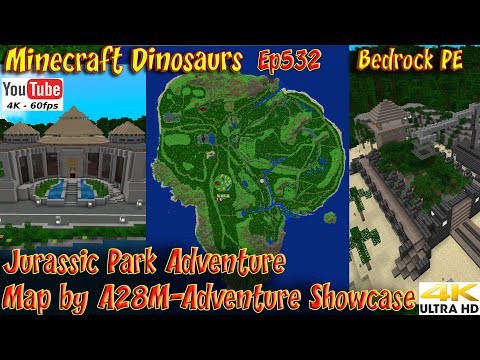 Smithy MC - Jurassic Park Adventure Map by A28M_Adventure Bedrock PE 4K60FPS Minecraft Dinosaurs Ep532