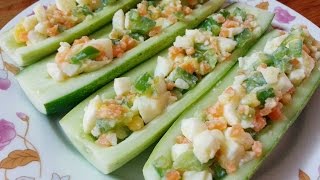 Egg Salad on Cucumber | Healthy Appetizer | Candy Healthy Recipes