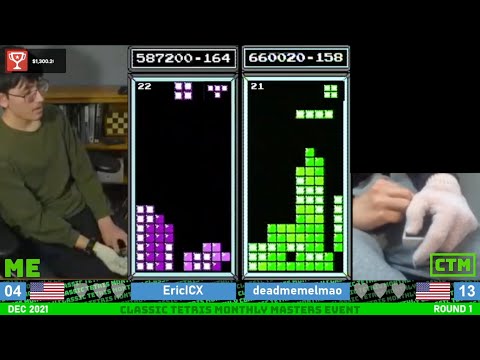 MASTERS Rd. 1: Eric vs. Meme | Former ME, CC Champs – Classic Tetris Monthly December 2021 [10/15]