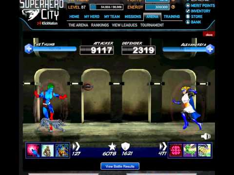 Superhero City animated battle