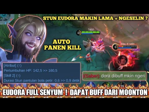 EUDORA FULL SENYUM ??? DAPAT BUFF DARI PAPA MOONTON !!! BUILD EUDORA TERSAKIT 2023 - Mobile legends