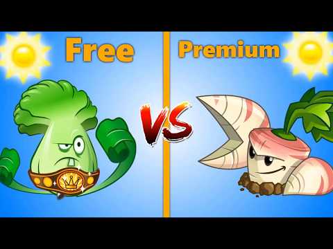 Plants Vs Zombies 2 Premium Prasnip vs Free Bonk Choy Max Level in PVZ 2