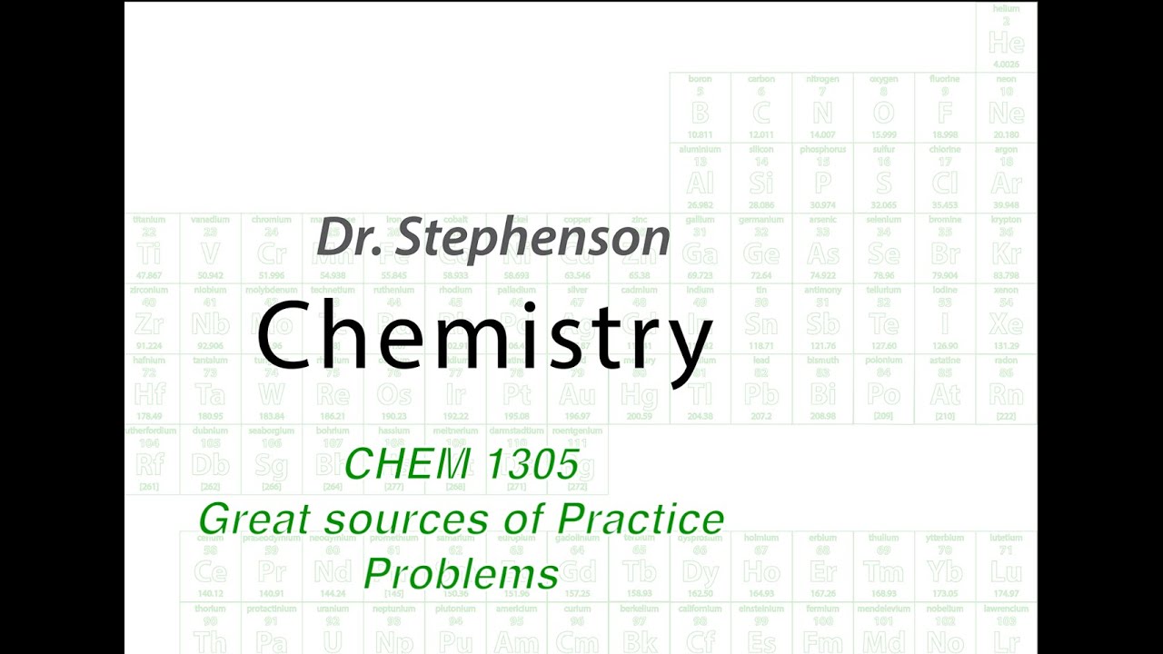 CHEM 1305 Sources for Study Problems