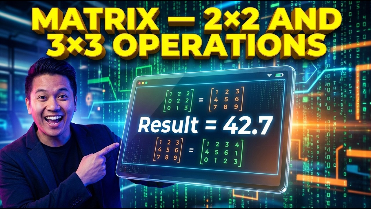 Matrix Calculator — 2×2 and 3×3 Operations