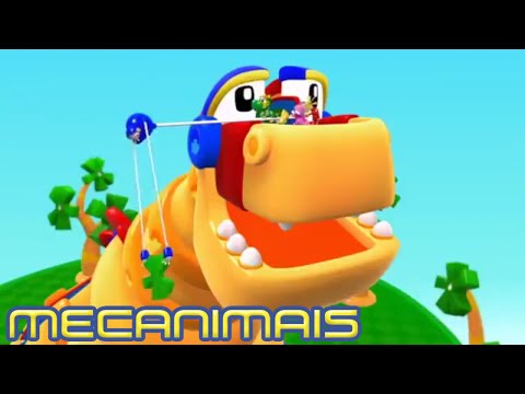 Mecanimais Brasil Português 🤖🐸🇧🇷  Mecanimais 105 - Ilha da dino montanha (New - HD!)