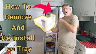 Removing and Re-Installing Ice Tray in a GE Side-by-Side Refrigerator — Hurricane, Power Outage, Clean