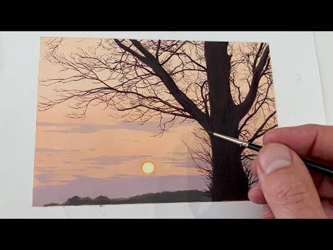 Painting a Realistic Winter Tree