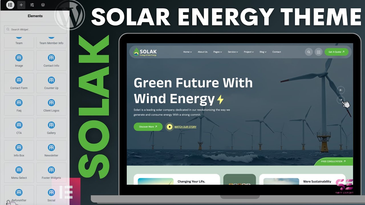 Solar Energy Website - Solak - Ecology & AI Solar Energy WordPress Theme