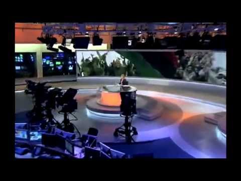 television new studio newsroom opening clips compilation