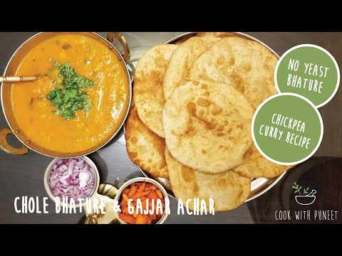 CHOLE BHATURE RECIPE | Chickpea Curry | Gajjar Achar