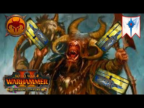 Great Bray Shaman Goes Elf Bowling. Beastmen Vs High Elves. Total War Warhammer 2, Multiplayer