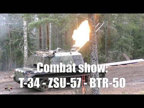 Parola Armour Museum Kevätsawutus 2018 Full Combat Show #2 T-34 ZSU-57 BTR-50 [4K UHD]