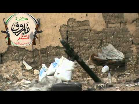 استهداف قوات النظام بالهاون من قبل عناصر كتيبة فاروق الشام على جبهة العباسيين في حي جوبر في مدينة دمشق