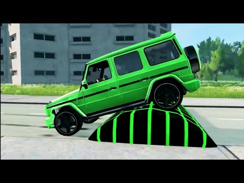 Cars vs Massive  Speed Bumps Reverse - BeamNg Drive
