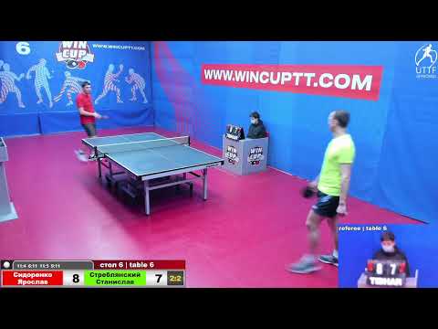 Сидоренко Ярослав 3-2 Стреблянский Станислав  Турнир Восток 7  WINCUP 25.12.2021 Прямой эфир.Зал 6