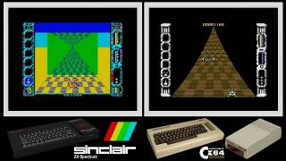 ZX Spectrum vs C64 : ELIMINATOR (Side by side comparison)