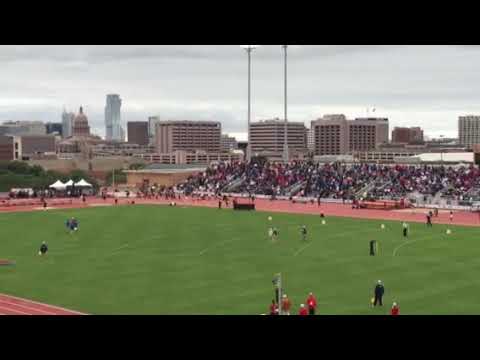 Texas State 4 x100 finals 6A. Kristen Hughes Lead Leg Lane 2 Cy Woods 2019