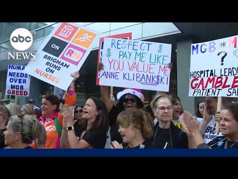 Nurses go on strike in Boston