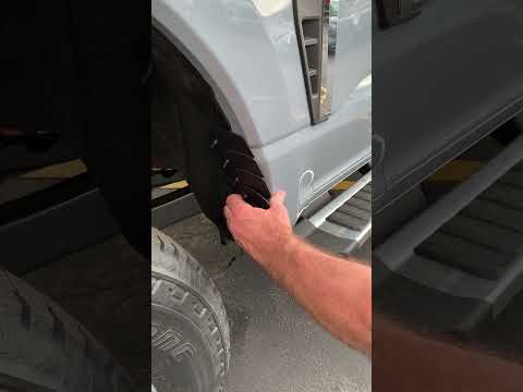 Inside Low Profile Ford Super Duty Mudflaps #1fastguard #mudflaps #fast #easy #superduty #ford #f350