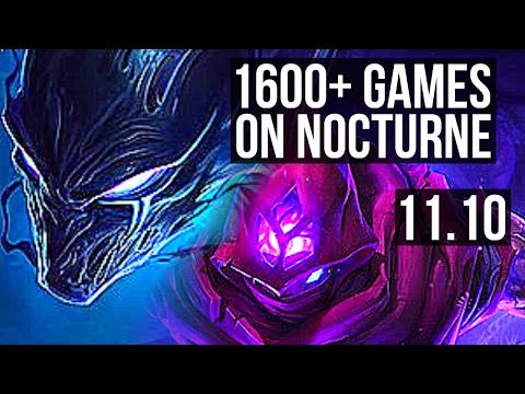 NOCTURNE vs MALZAHAR (MID) | 1600+ games, 11/2/10, 1.4M mastery, Godlike | KR Diamond | v11.10
