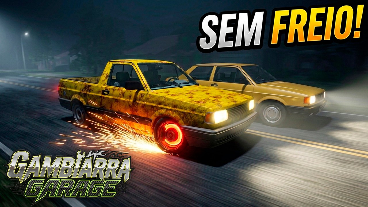 FIQUEI SEM FREIO NO MEIO DO RACHA! - Gambiarra Garage