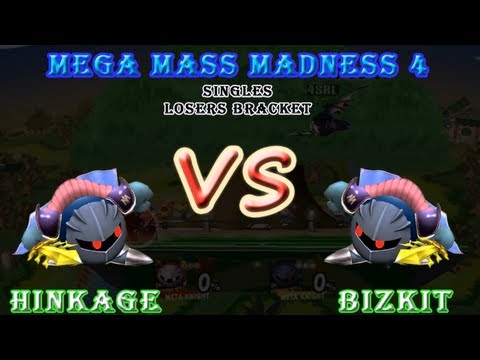 SSBB - Hinkage (Metaknight) Vs Bizkit (Metaknight) - Mega Mass Madness 4