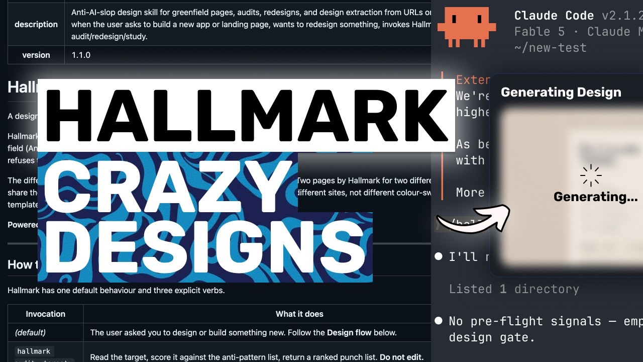 Hallmark + Claude Code,Codex: The BEST DESIGN SKILL YET! It's PRETTY CRAZY!