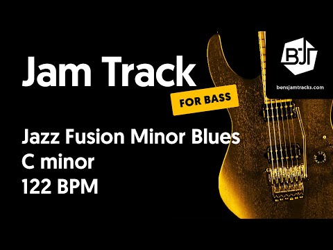 Jazz Fusion Minor Blues Jam Track in C minor (for bass) "Right Angles" - BJT #58