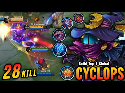 28 Kills!! Midlane Cyclops is Deadly!! - Build Top 1 Global Cyclops ~ MLBB