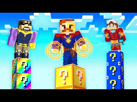 Superhero Lucky Blocks In Minecraft Pillars