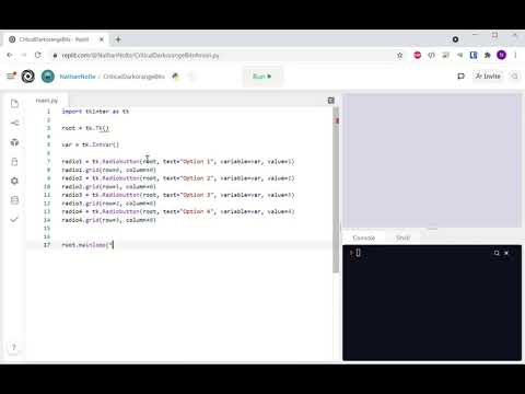 Using a Radiobutton in Tkinter