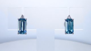 Pt900 ブルージルコン ダイヤモンド ピアス