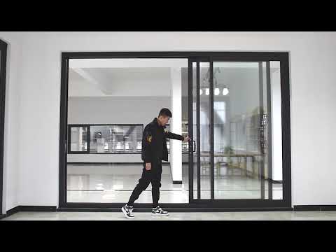 Three track aluminium sliding door with modern design