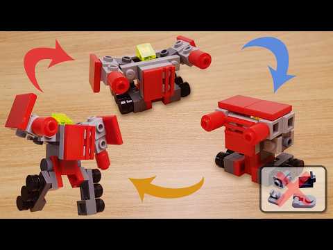 Mini LEGO turret transformer robot Red Guard Bot!